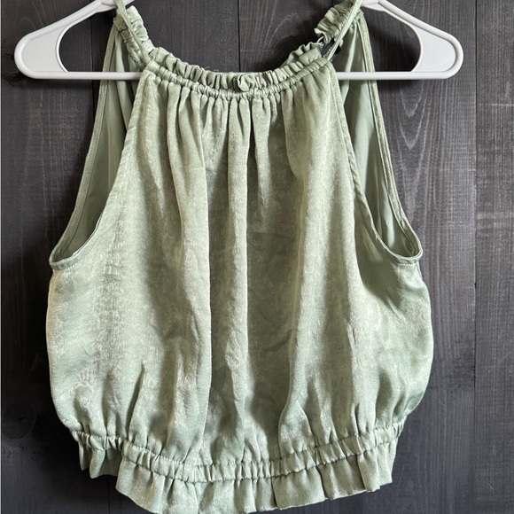 HYFVE Tops - HYFVE Green Ruched Sleeveless Tank Top